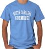 Vintage North Carolina Zniszczony Graficzny T-shirt Est Męski lub Damski Koszulka Unisex