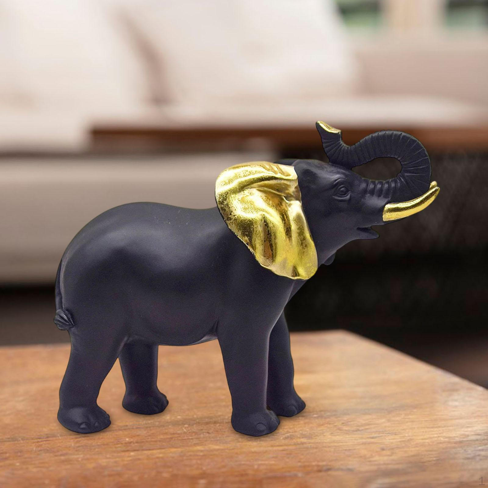 Статуэтка Слона Декоративная Фигурка из Смолы Скульптура для Центра Стола