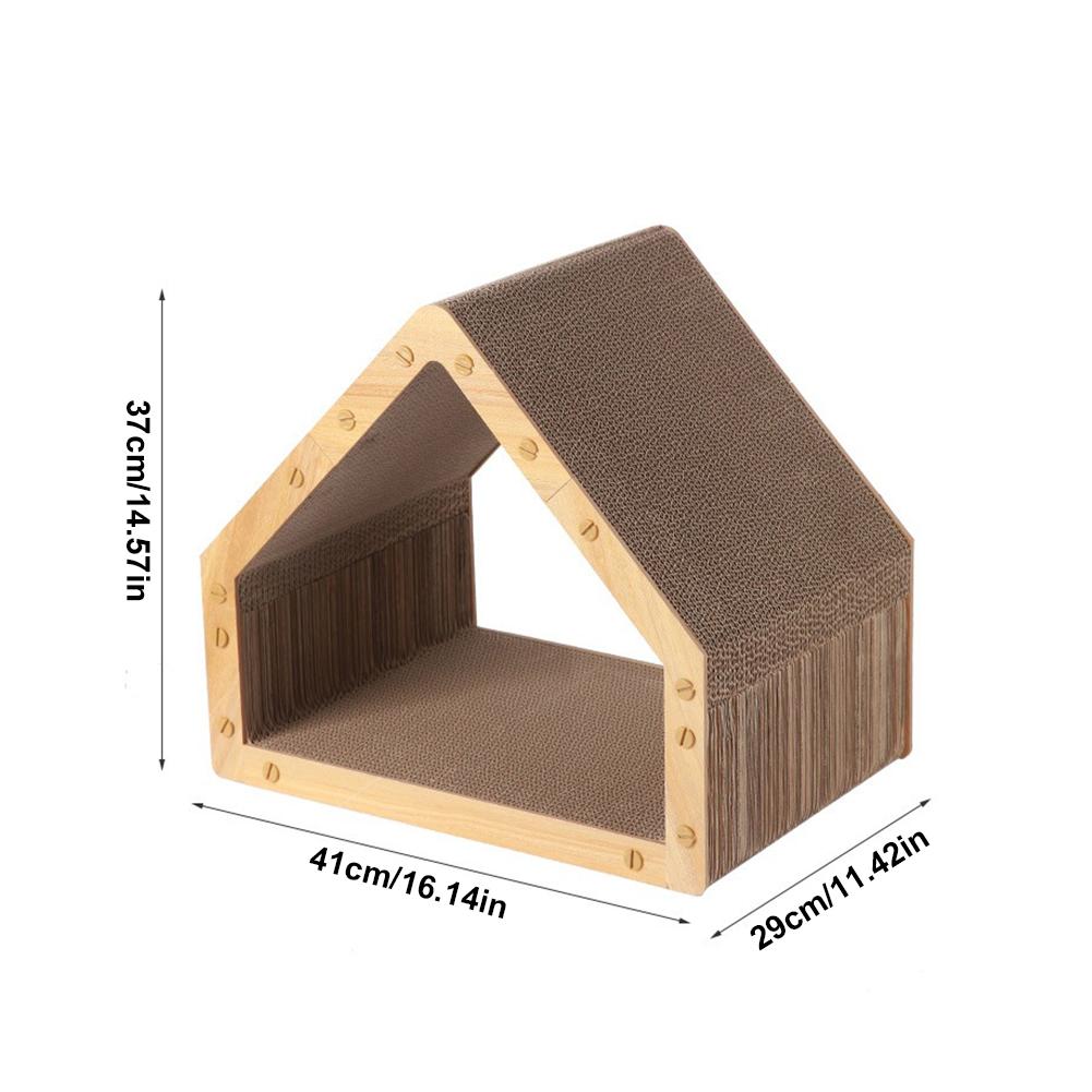 New Cardboard Cat Scratcher House for Indoor Cats & Kittens Vertical Cat Scratcher Scratching Board Pad Wooden Cat Sleeping Nest