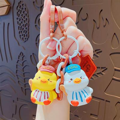 Creative Cartoon Chef Duckling Resin Doll Keychain Cute Bag Pendant Keychain Small Gift