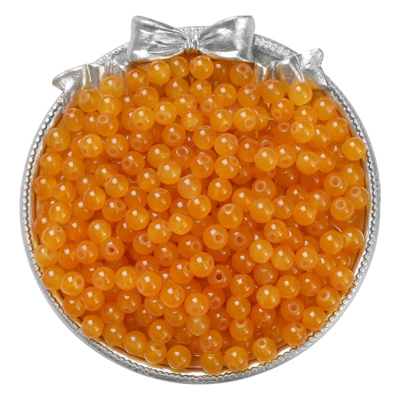 

50-135 шт. хрустальные стеклянные бусины желе сплошного цвета имитация нефрита камень свободные разделительные бусины для изготовления ювелирных изделий 6mm 135Pcs оранжевый/жёлтый