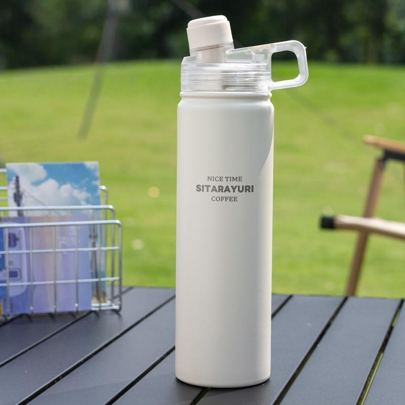 SITARAYURI Insulated Water Bottles with Magnetic Straw Lid Handheld Straw Thermal Cup Leak-proof Outdoor Sports Travel Car Cups
