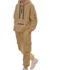 Set Felpa con Mezza Zip Casual da Uomo e Pantaloni della Tuta Multitasche 2025