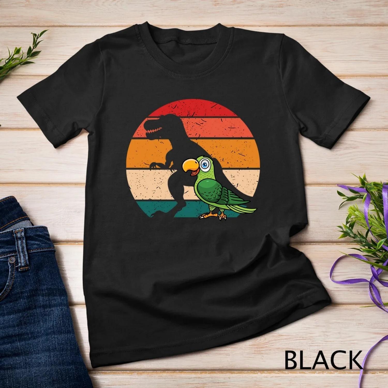 

Dinasaur silhouette Wild life Bird song Parrot T shirt XXXXXL чорний