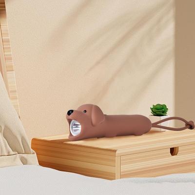 YZYOE New Rechargeable Puppy LED Cute Animal Shaped Silica Gel Comfortable Long Press To Adjust Portable Outdoor Lighting Creative Flashlight,
