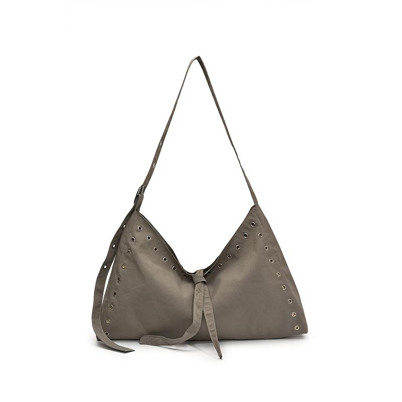 Korean version trendy large-capacity fashion nylon shoulder bag women's 2025 new lazy style underarm bag commuter tote bag