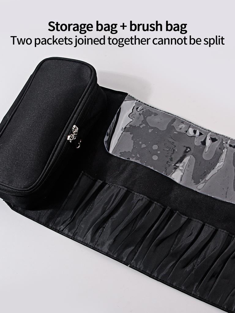 1Pcs Makeup Bag Women's Cosmetic Brush Bag Travel Organizer Makeup Brushes Fold Tools Rolling Bags Waterproof Nylon Makeup Case