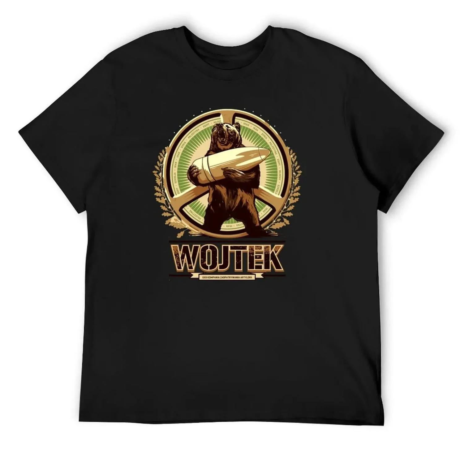 

Hero Bear Wojtek Hip Hop T-Shirt plus size tops Luxury man funny meme t-shirts mens t shirts pack M чорний