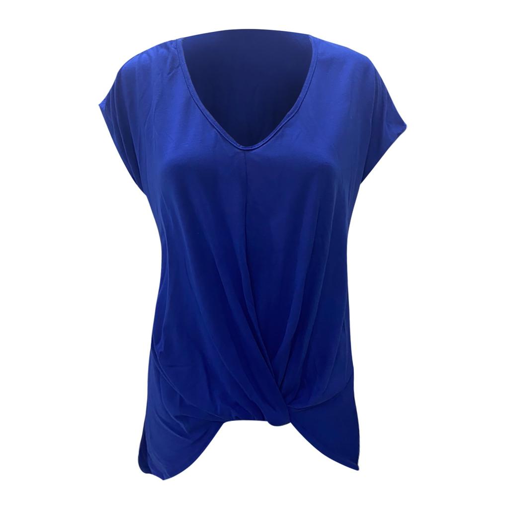 Women's V-neck Solid Color Short Sleeve Comfortable Casual Top T-shirt