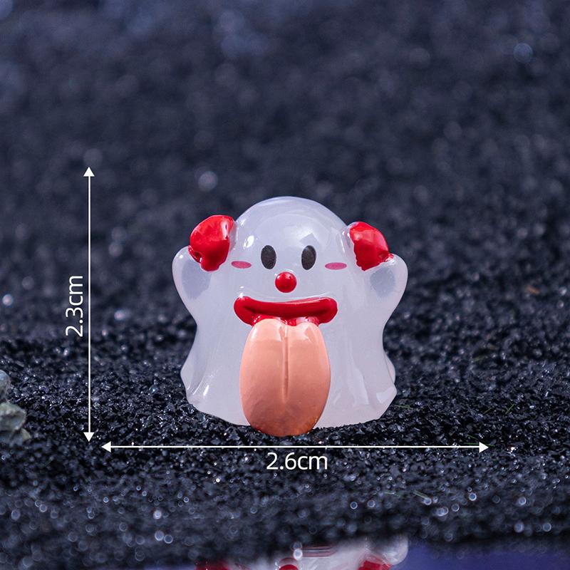 New Halloween Luminous Big Tongue Ghost Doll Diy Decoration Hanging Accessories Micro Landscape Small Ornaments