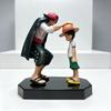 18cm One Piece Shanks Luffy Figure Anime Straw Hat Boy PVC Model Desktop Decor Collectible Statue Gift