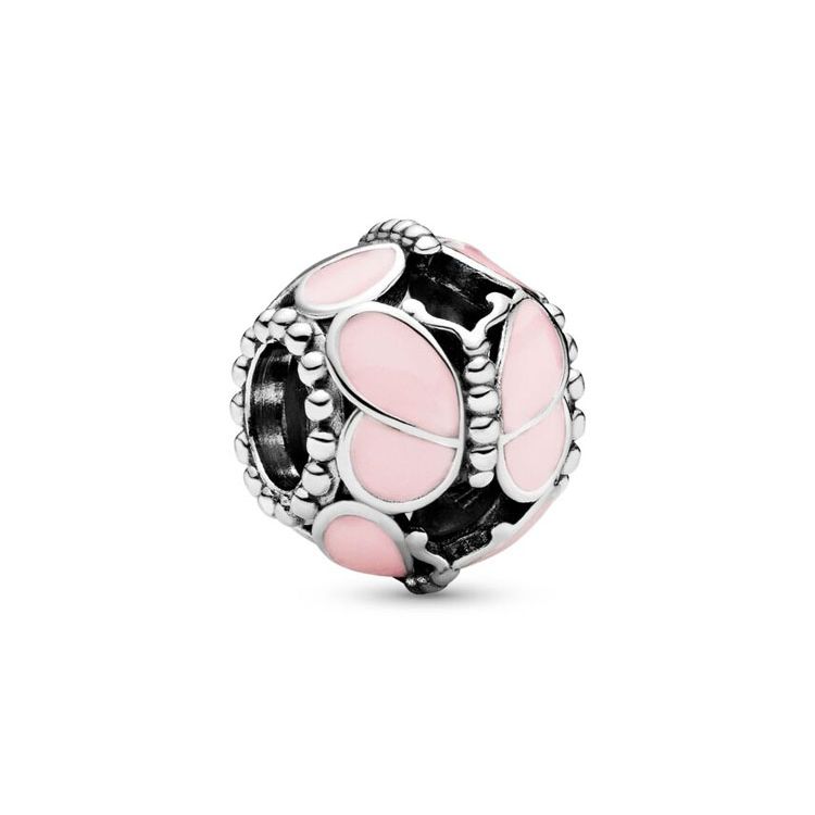 Pandora Butterfly Cluster 925 Silver Charm Pink Unisex Charm 797855EN160 Box,Pink
