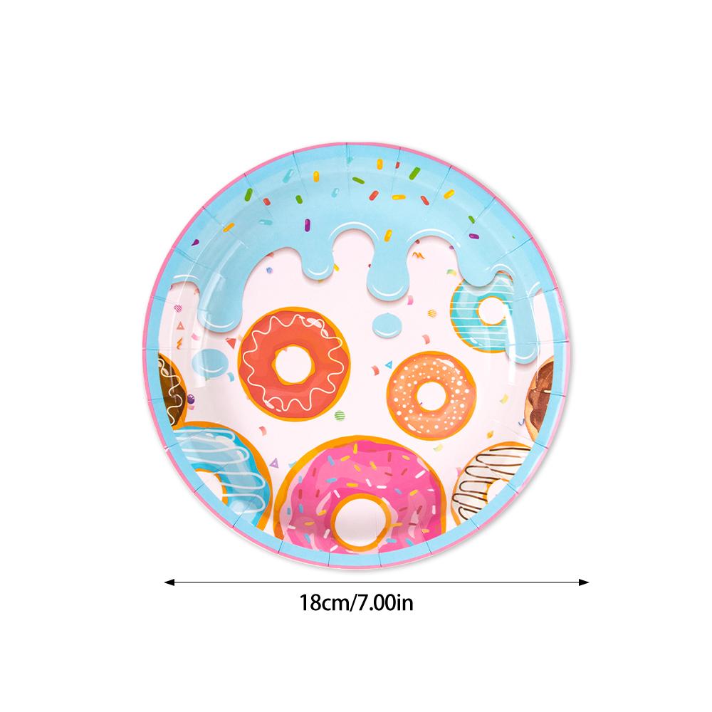 Donut Themed Birthday Tableware Set Pink Donuts Paper Napkin Plate Cup Tablecloth Donut Grow Up Birthday Party Baby Shower Decor