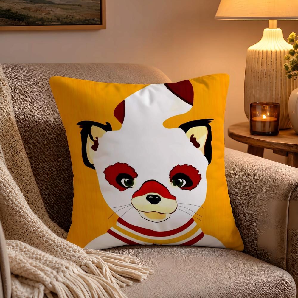 Funda de Cojín de la Película El Fantástico Sr. Zorro Suave Felpa Doble Impresión y Cremallera Oculta Para Sofá Hogar Coche