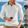 Frühling und Herbst Neues Produkt Schwergewicht Herren Locker Hohl Urlaub Lässig Revers POLO-Shirt Langarm