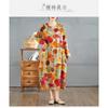 2025 New Vintage Printed Round Neck Loose Large Size Long Dresses