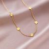 Personality Simple Stainless Steel Gold Color Five-petal Flowers Necklace for Women Trend Temperament Does Not Fade Zircon Gift