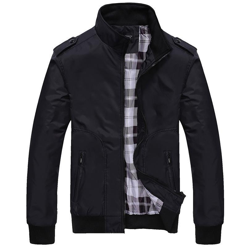 Men's Jacket Spring and Autumn New Jacket Stand-up Collar Baseball Uniform Plus Cotton Thick Top Trendy