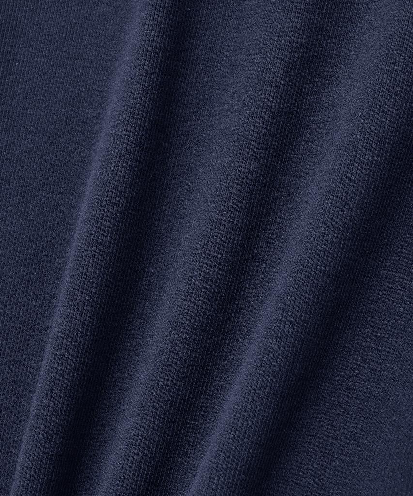 NOIRER FOR WOMAN Slim Ribbed T-Shirt (Navy)