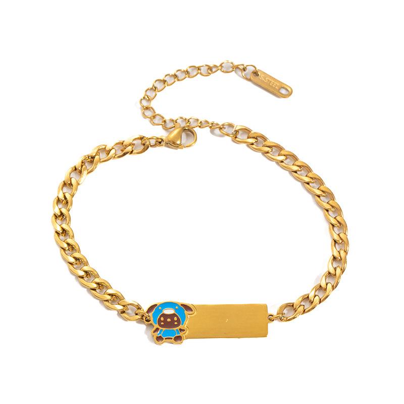 Stainless Steel Puppy Tag Bracelet: Stylish, Creative, and Versatile Light Luxury Jewelry