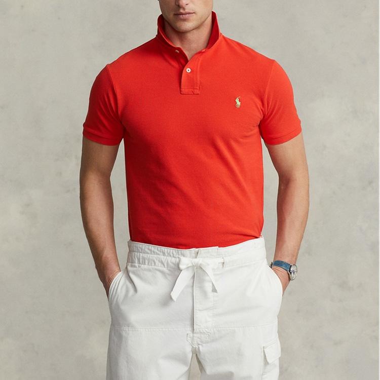 Polo Ralph Lauren Slim Fit Mesh Short Sleeve Polo Shirt Men tops Red MNPOKNI1N821698-600