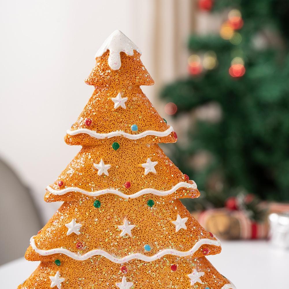 15cm Resin Gingerbread Christmas Tree Figurines Holiday Decoration Accessories Xmas Gift Table Bookcase Room Decor Object Gifts