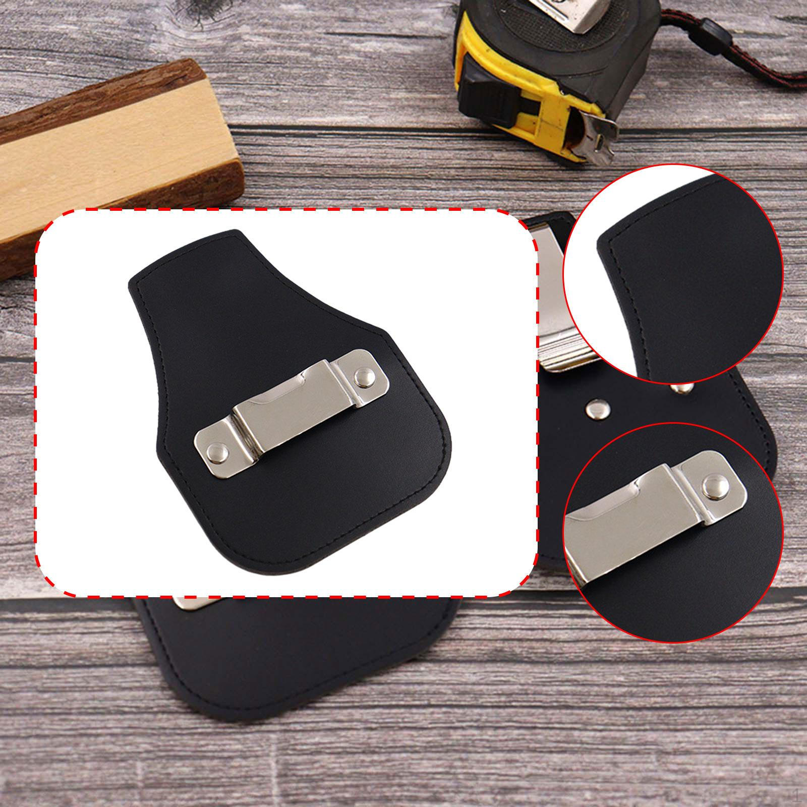 

Держатель для рулетки, держатель для измерения, ручная работа, искусственная кожа, зажим для ремня для инструментов для дома чёрный