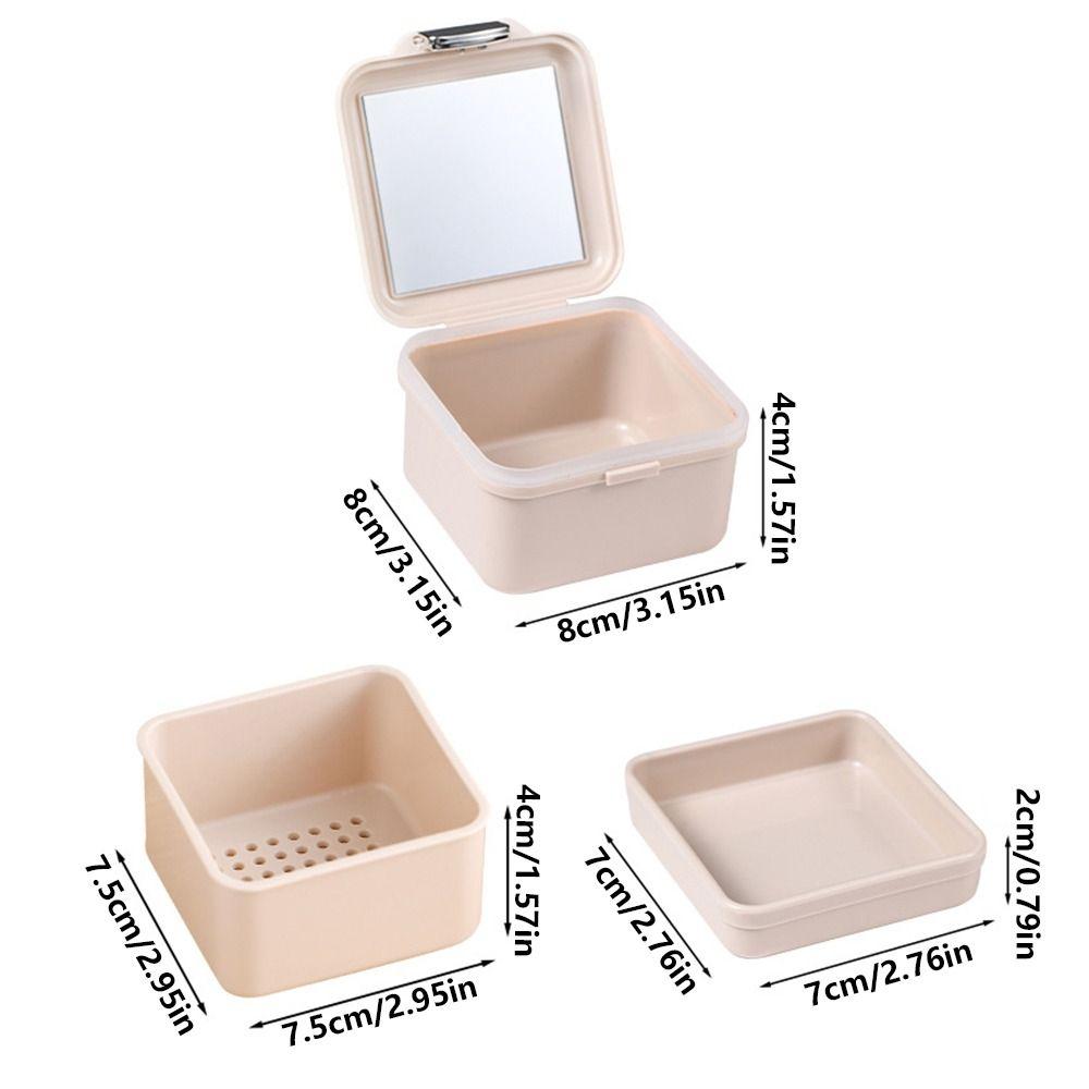 Sealed 2 In 1 False Teeth Box Double Layer Mouth Guard Box Denture Bath Container Denture Soaking