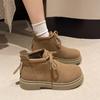 Fashion New Solid Color Women's Boots Lace-up Autumn Winter 2024 Hot Sale Fashion Back Zipper Wear Resistant Outdoors Shoes for Women