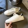Classic Style Soft Round Toe Color-Blocking Breathable Lace Up Casual White Shoes