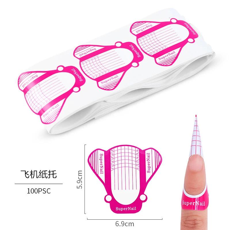 50/100 buc. Sfaturi franțuzești pentru formă de unghii acrilice UV Gel extensie curl formă autocolant gel pentru unghii Ghid de artă matriță pentru șablon pentru manichiură Instrument acrilic