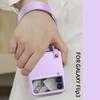 Ultradünne Matte Handtaschenhülle mit Handschlaufe für Samsung Galaxy Z Flip 3 Hülle Stoßfeste Abdeckung mit kleiner Glasfolie für Flip3