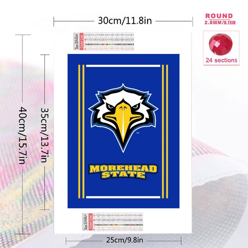 Morehead State Eagles 100% Round Full Drill 5D DIY Diamond Painting Embroidery Cross Stitch Rhinestone Décor