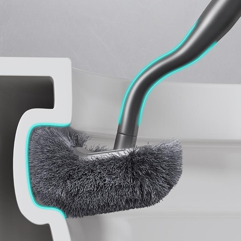 Wall-mounted Toilet Brush Home Set No Drilling Required Bathroom Toilet Brush Long Handle Cleaning Brush Gap-finding Tool