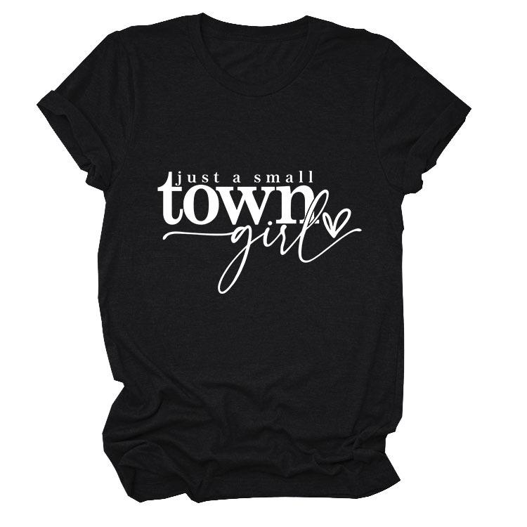 Casual just a small town letter print fashion ladies short sleeves
