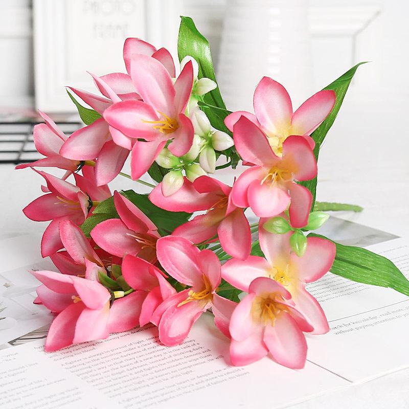 Lovely Artificial Mini Flower Bouquet Home Wedding Decor 18 Flowers On 1 Piece