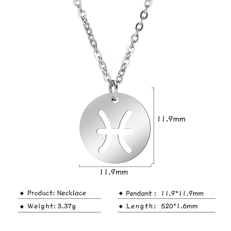 Rustfritt stål Stjerne Stjernetegn Halskjeder 12 Constellation Choker Anheng Væren Libra Leo Collier Bursdagsgave