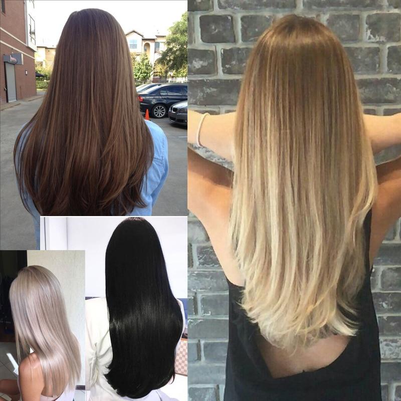 MISSQUEEN Long Straight Clip In Hair Extensions Synthetic Hair Synthetic Clips In Hair Extensions Heat Resistant 7Pcs/set 16Clips