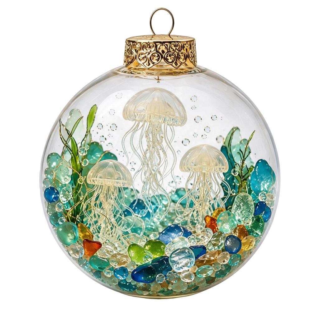Themed Christmas Tree Ornaments Set of 10, Unlit Hanging Pendant Decorations for Holiday Tree