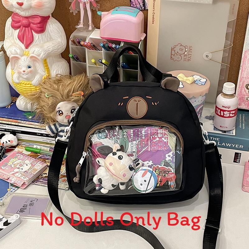 Transparent Cartoon Capybara Shoulder Bag Backpack Adjustable Strap Shoulder