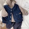 Children Winter Autumn Kid Vest Denim Waist Coat Baby Sleeveless Jackets Outwear Toddler Girls Boys