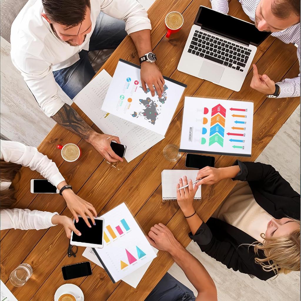 Utron 12 Pack Report Covers, 70 Sheet Capacity Presentation Folders, Clear Report Covers with Sliding Bar, Report Folder for A4 and Letter Size Paper