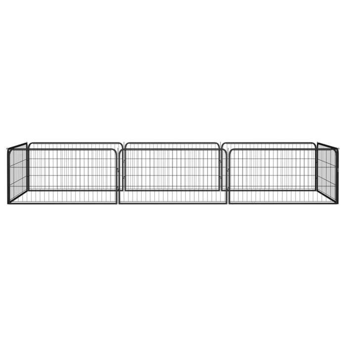 VidaXL Dog Playpen 8 Panels Black 100x50cm Powder-Coated Steel 3115967