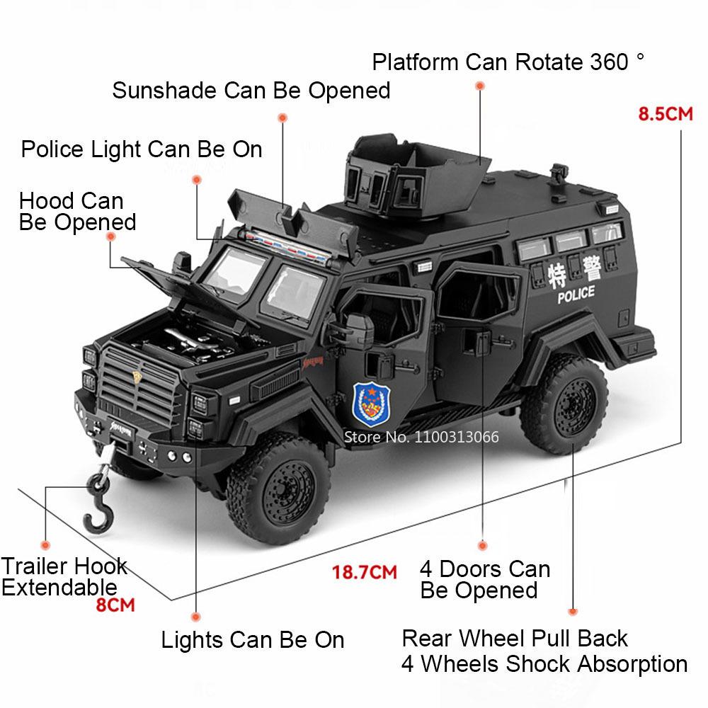 1:32 Conqueror Sabertooth Polizeiauto Legierung Miniatur Diecast Spielzeugmodell Rückzieher mit Sound Licht Türen zu öffnen Fahrzeuge Jungen Geschenke