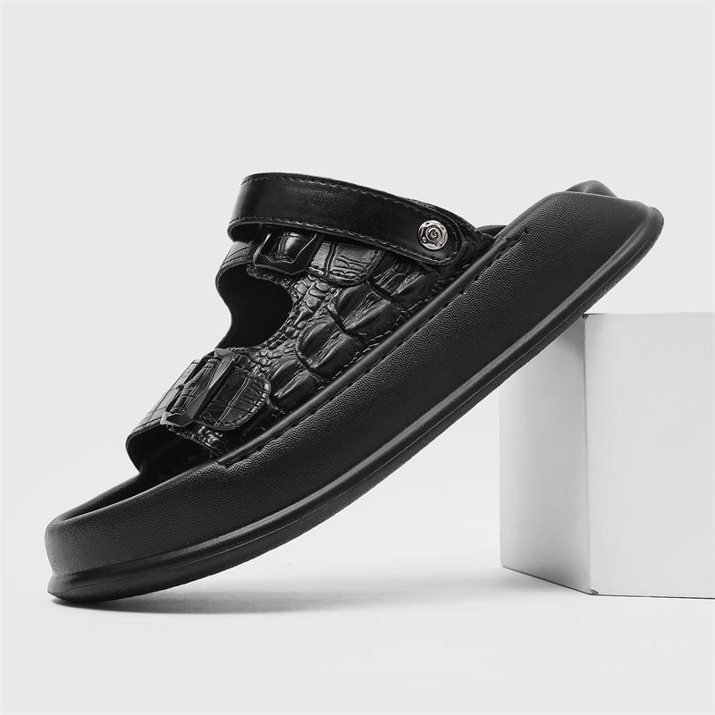 

Мода Классические Мужские Кожаные Летние Сандалии Новые Дорожные Мужские Водные Треккинговые Туфли Нескользящие Римские Сандалии Шлепанцы Уличные Пляжные Плоские 38