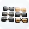 Fashion New Large Frame Square Retro Personality Chain Lens Leg Design Sunglasses INS Style Street Po Eyeglasses Female