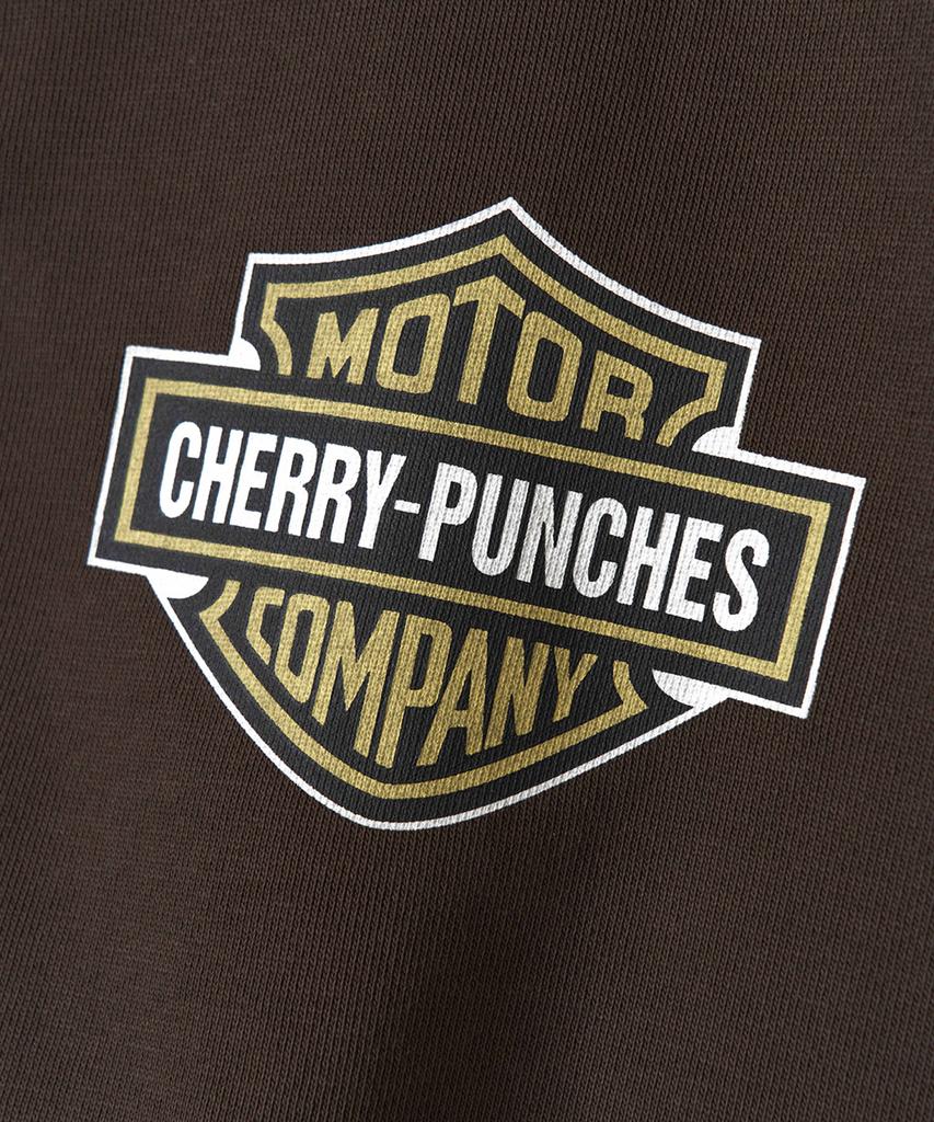 Cherry Punches Motor Company Zip-Up Hoodie (Brown)