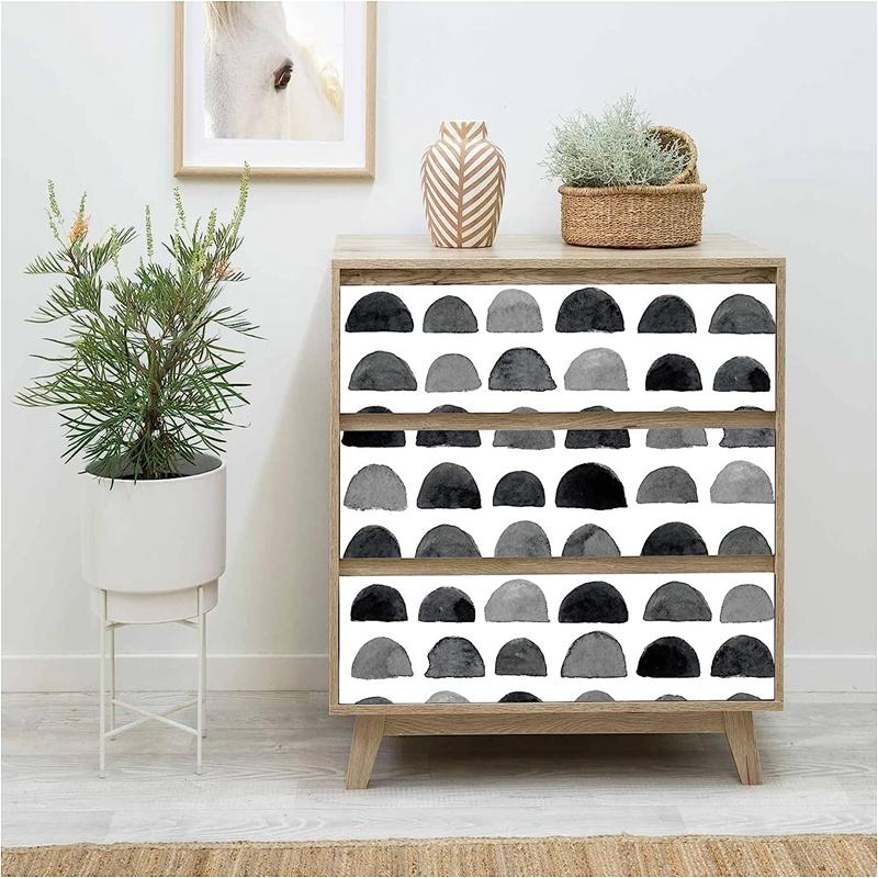 Akvarel Tahy štětcem Slupka a tyčinka Zahuštěná tapeta Odnímatelná černo/bílá vinylová samolepicí nástěnná malba