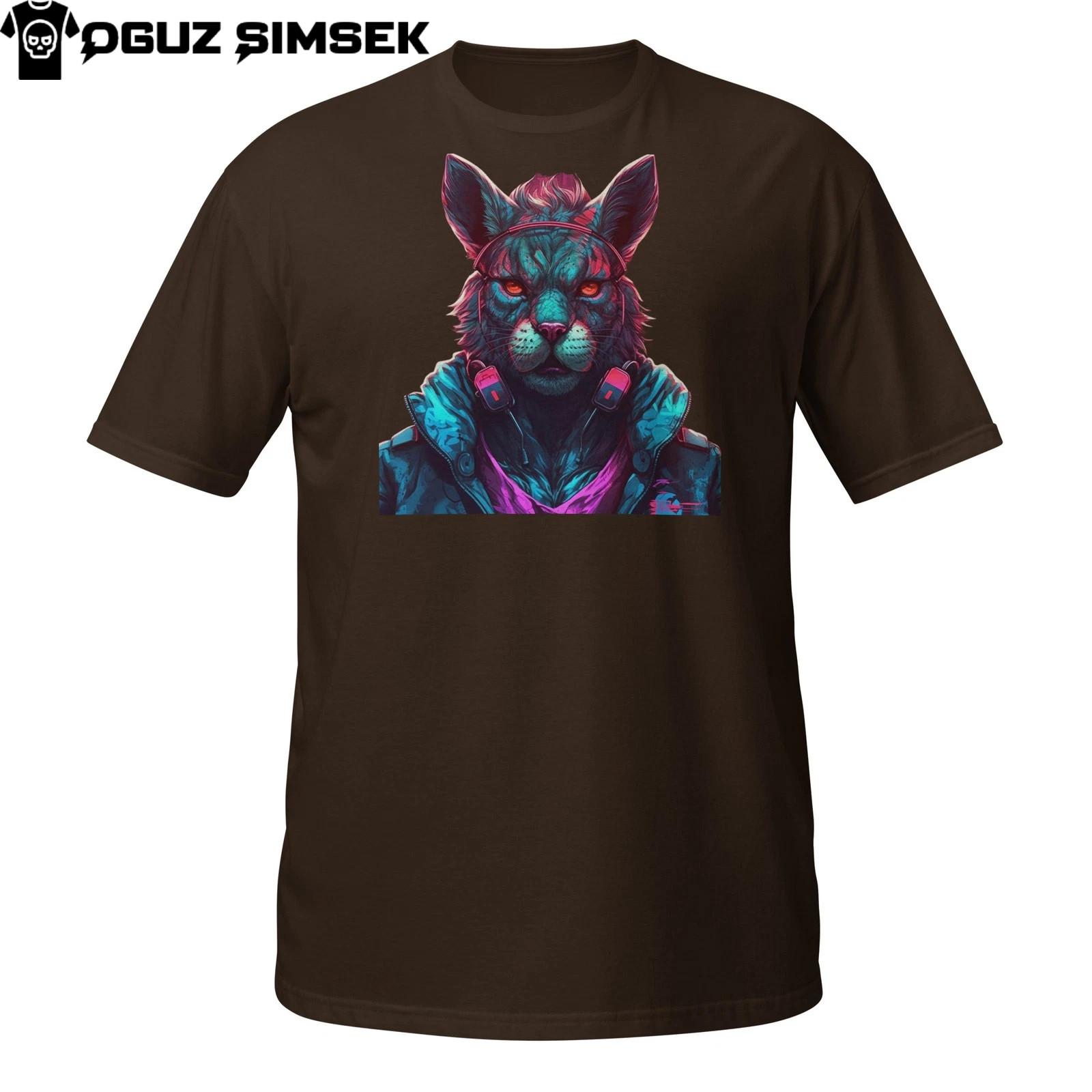 Cyberpunk Rabbit T-Shirt Mens Womens Tees Top – Neon Streetwear Bunny with Attitude Tee 4XL