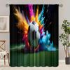 2 Pieces - Football Print Curtain - Polyester Material - Suitable for Bedroom, Living Room, Study, Private Space
